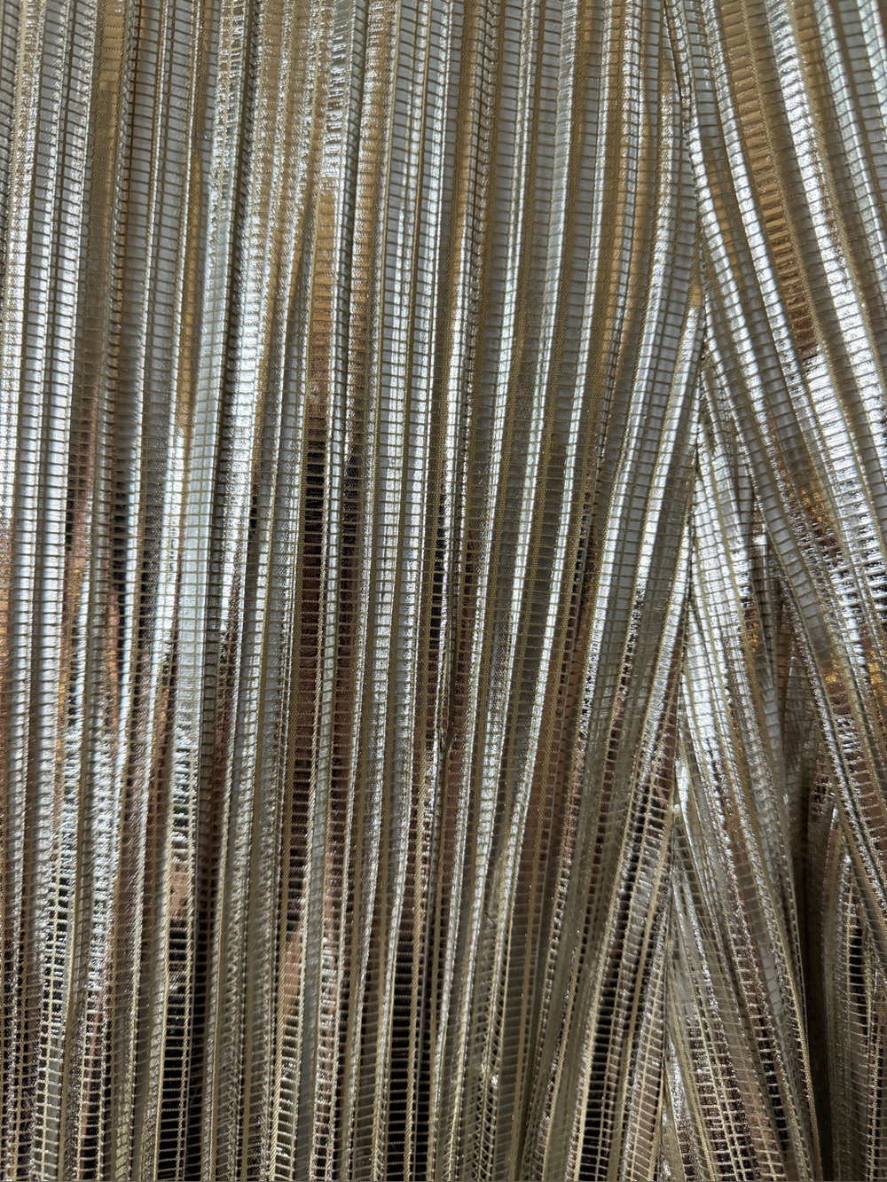 Anthropologie Maeve Metallic Pleated Maxi Skirt Gold Silver - Picture 4 of 7